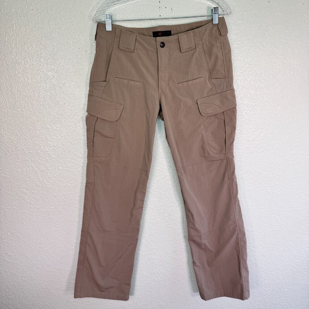 5.11 Tactical Pants Women 8 Cargo Zip Pockets Workwear Utility Hiking Khaki Tan